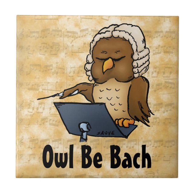 Owl Be Bach Fliese (Vorderseite)