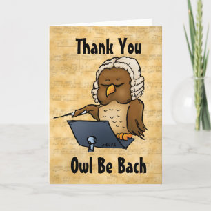 Owl Be Bach Funny Merci Hospitality Card