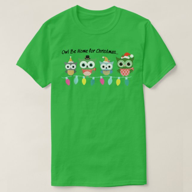 Owl be Zuhause für Christmas Merry Xmas Pajama Fam T-Shirt (Design vorne)