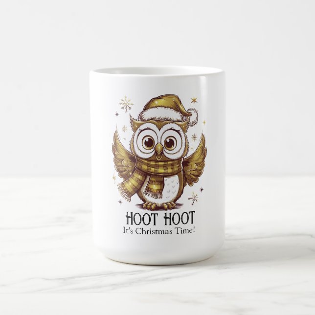 Owl Be Zuhause zu Weihnachten Kaffeetasse (Mittel)