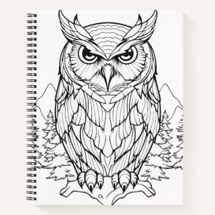 Owl Bird Animal Freedom Wildlife Wonder Art Notizbuch