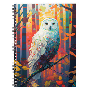 Owl Bird Animal Portrait Painting Wildlife Außenbe Notizblock