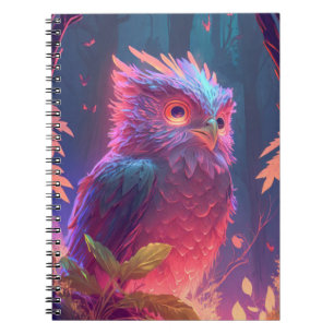 Owl Bird Animal Portrait Painting Wildlife Außenbe Notizblock
