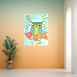 Owl Bird Garden Forest Aquarell Pinakothek Züst Poster