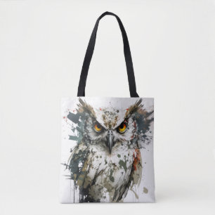 Owl Bird Portrait Animal Painting Wildlife Forest Tasche