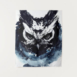 Owl Bird Wild Nature Free Spirit Pinselstrich Wandteppich