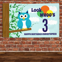 Owl Birthday Banner