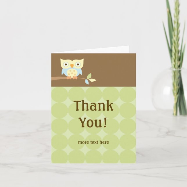 Owl Birthday Danke Karte (Vorderseite)