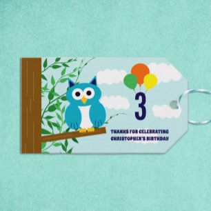 Owl Birthday Geschenkanhänger