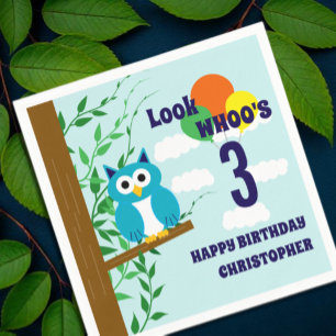Owl Birthday Serviette