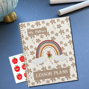 Owl Boho Floral Enseignant Planificateur