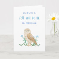 Owl Bridesmaid Vorschlagskarte