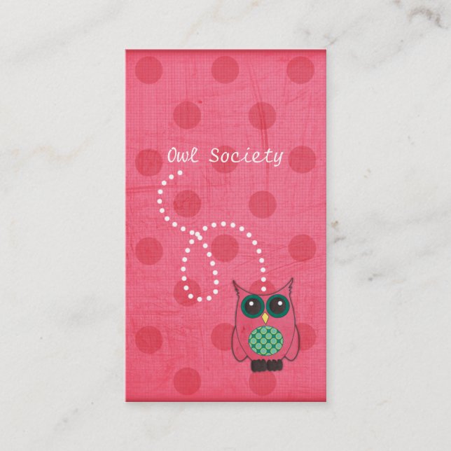 Owl Business Cards Visitenkarte (Vorderseite)