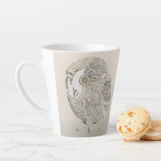 Owl Calligram Latte Tasse