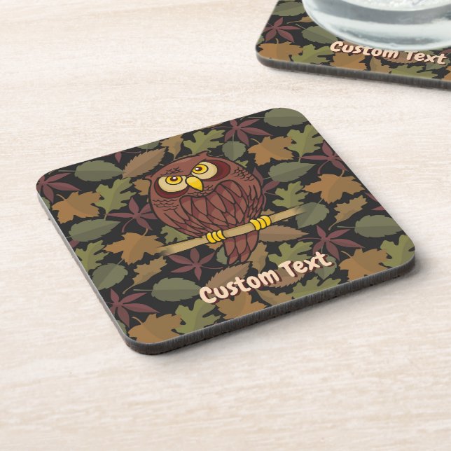 Owl Cartoon Beverage Coaster Getränkeuntersetzer (Linke Seite)