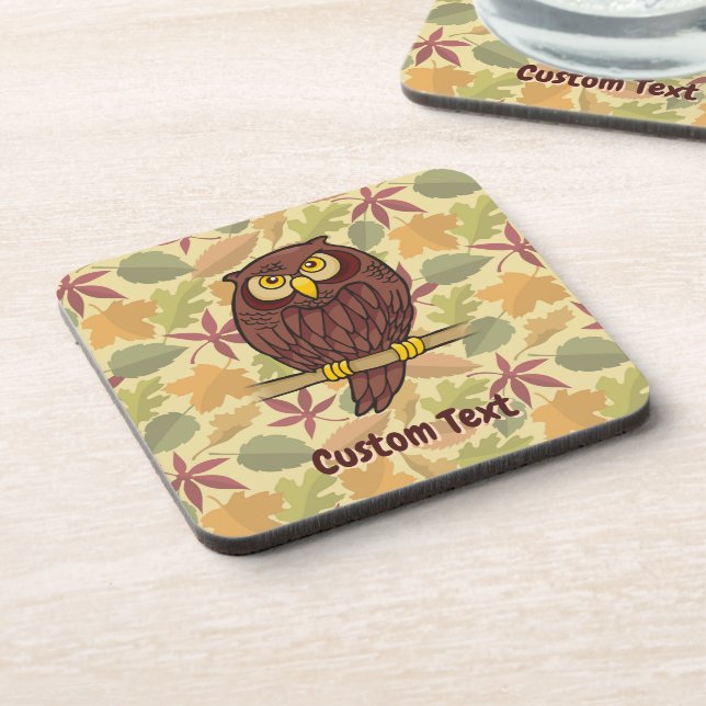 Owl Cartoon Coaster Getränkeuntersetzer (Linke Seite)