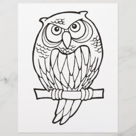 Owl Cartoon Colour Book Page