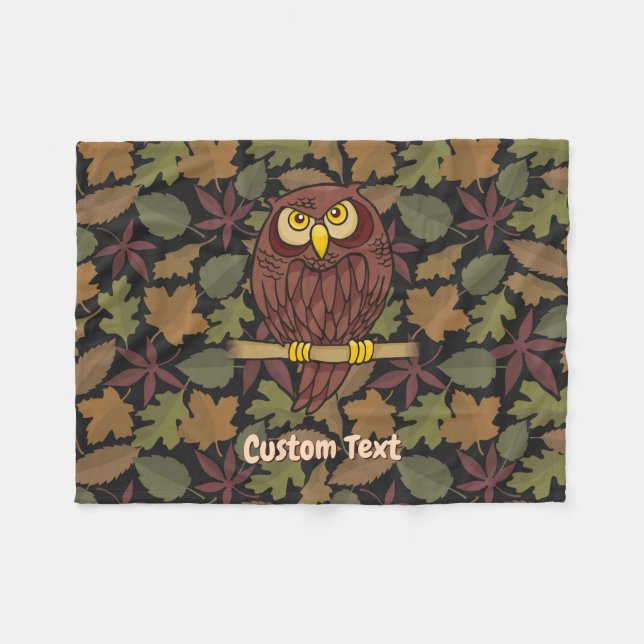 Owl Cartoon Fleece Blanket (Vorderseite (Horizontal))