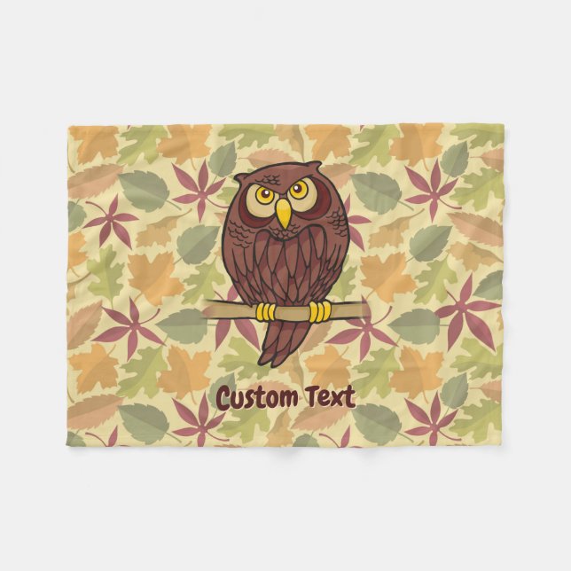 Owl Cartoon Fleece Blanket (Vorderseite (Horizontal))