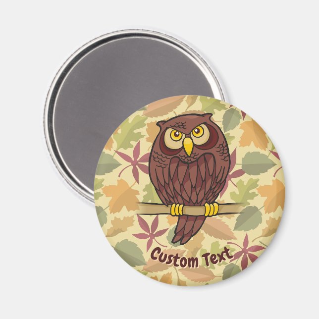 Owl Cartoon Magnet (Vorderseite/Rückseite)