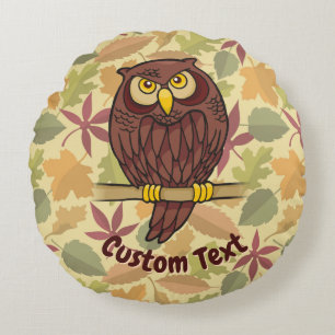 Owl Cartoon Rundkissen Rundes Kissen