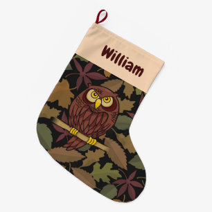 Owl Cartoon Weihnachten Strumpf Großer Weihnachtsstrumpf