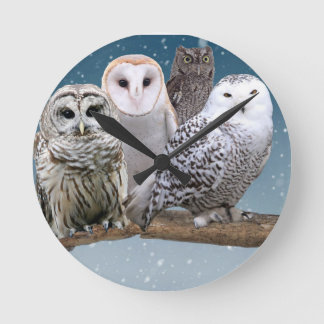 Owl Clock Runde Wanduhr