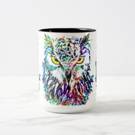 Owl Coffee Tasse | Farbiges Schaf | Abstrakter Wür