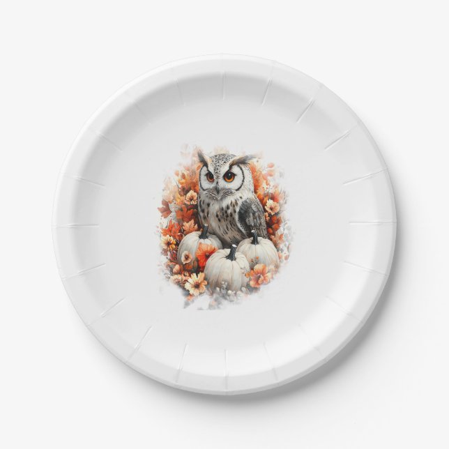 Owl Country Pumpkin Pappteller (Vorderseite)