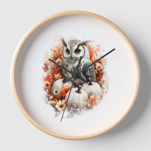 Owl Country Pumpkin Uhr (Vorderseite)