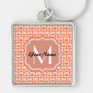 Owl Custom Monogram, Personalisierter Name Schlüsselanhänger