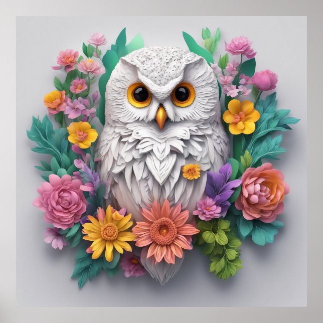 Owl Design behalten oder selbst entwerfen Poster (Vorne)