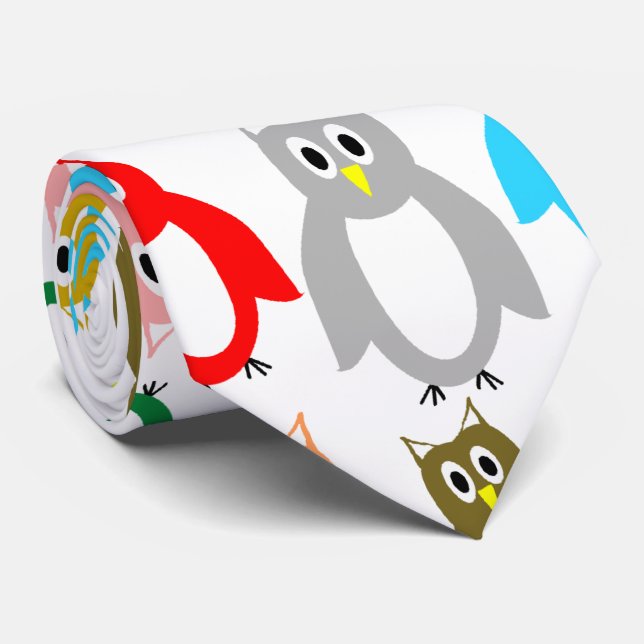 Owl Design Krawatte (Gerollt)