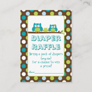 Owl Diaper Raffelkarten Begleitkarte