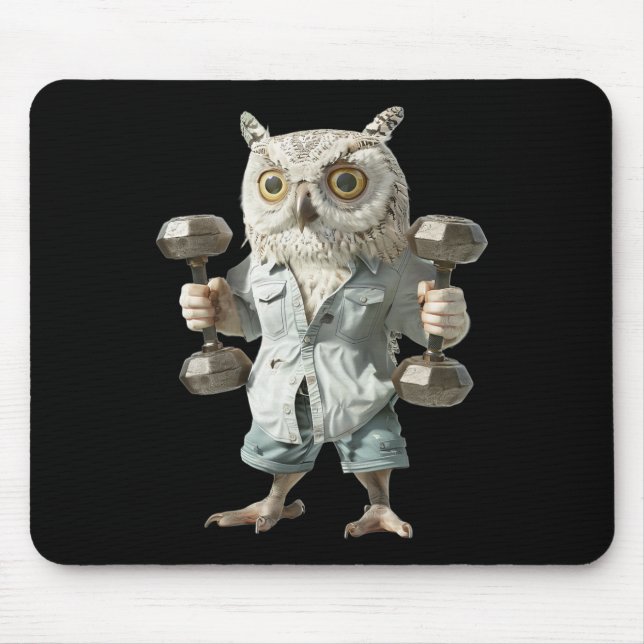 Owl Dumbbells Mousepad (Vorne)