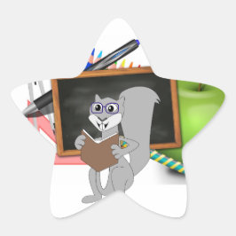 Owl Eichhörnchen Smart School Teacher Destiny Clas Stern-Aufkleber
