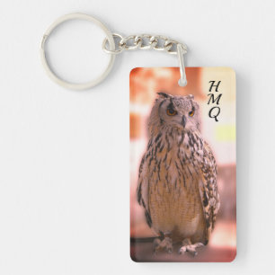 Owl erlebt Somerset-Initialen mit/ Zitat Schlüsselanhänger