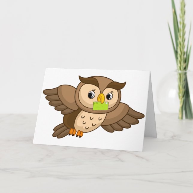 Owl Express Denken Sie an Ihre Grußkarte Karte (Vorderseite)