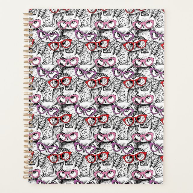 Owl Eyeglasses Pattern Planer (Vorderseite)