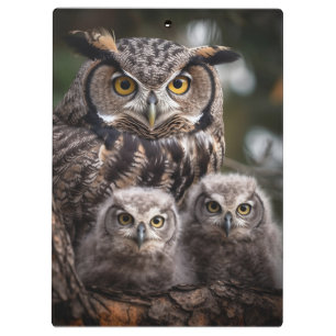 Owl Family Clipboard Klemmbrett