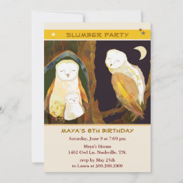 Owl Family Kids Slummel Party Einladung