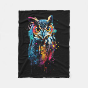 Owl farbig fleecedecke