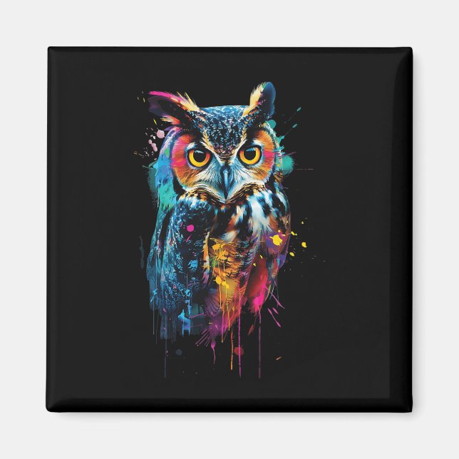 Owl farbig magnet (Vorne)