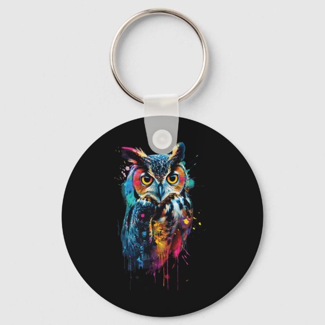 Owl farbig schlüsselanhänger (Vorderseite)