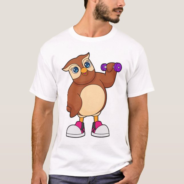 Owl Fitness Dumbell T-Shirt (Vorderseite)