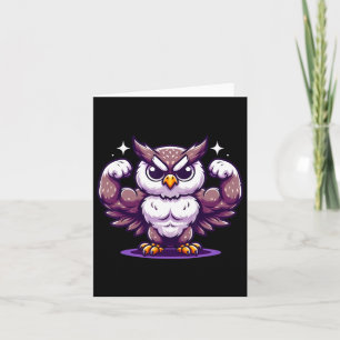 Owl Flechtmuskeln Fan Lover Bodybuilding Gym Wor Karte