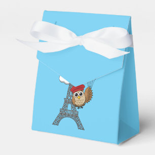 Owl Flying with Heart Balloons in Paris Geschenkschachtel