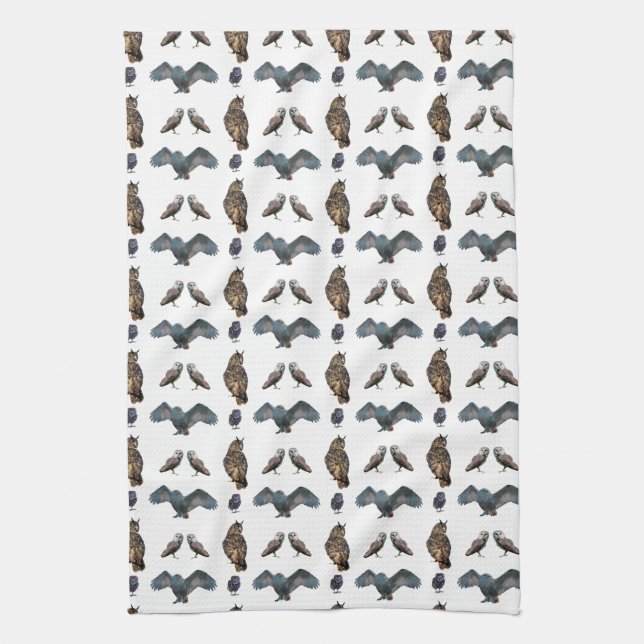 Owl Frenzy Kitchen Handtuch (Farbe wählen) (Vertikal)