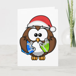 Owl, Fröhliche Weihnachten! Feiertagskarte