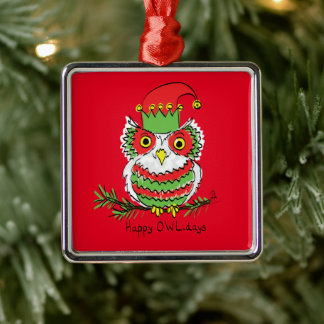 Owl Funny Christmas Niedlich Kids Ornament Aus Metall